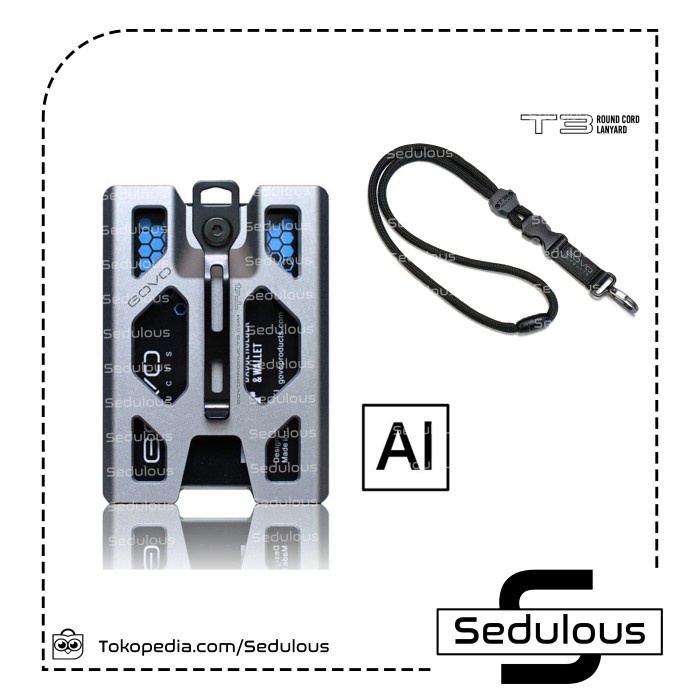 

Bundle G Badge Id Card Holder Alunum + T3 Lanyard