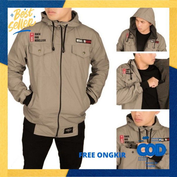 Jakrt Polos Tebal Sport Touring Pendaki Jeker Resleting Cowok Hangat Jacket Musim Dingin Berkualitas