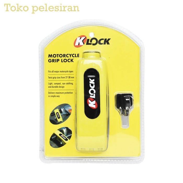 Original K-Lock Gembok Tuas Gas Motor Steel Grip Lock Kuning