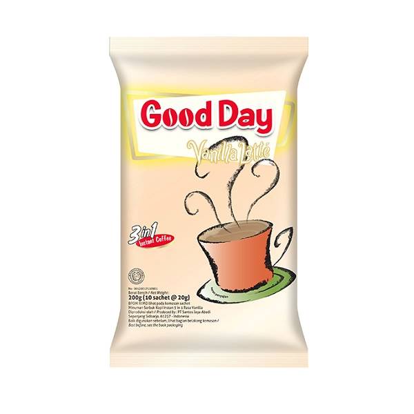 

GOOD DAY 3IN1 VANILLA LATTE ISI 10 SACHET X 20 GR - KOPI