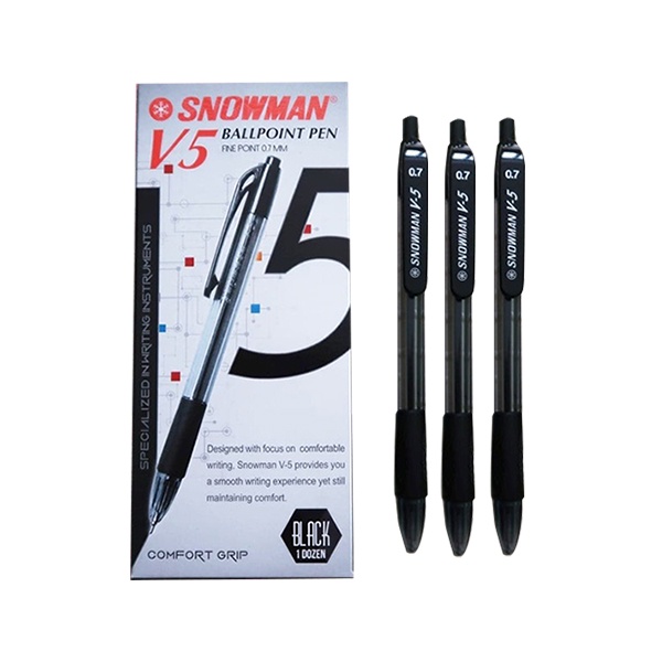 

SNOWMAN BALLPOINT V-5 HITAM 3 PCS