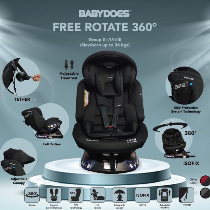 CARSEAT BABYDOES CH 8749 FREE ROTATE 360