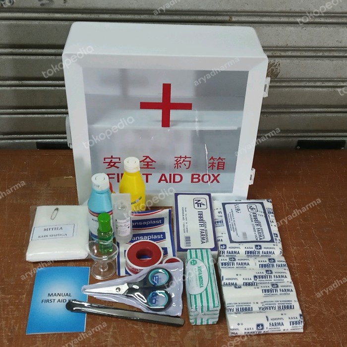 Terlaris P3K/ Paket P3K Dinding Murah/ Kotak Obat Bma 18 + Isi Lengkap/ Uks