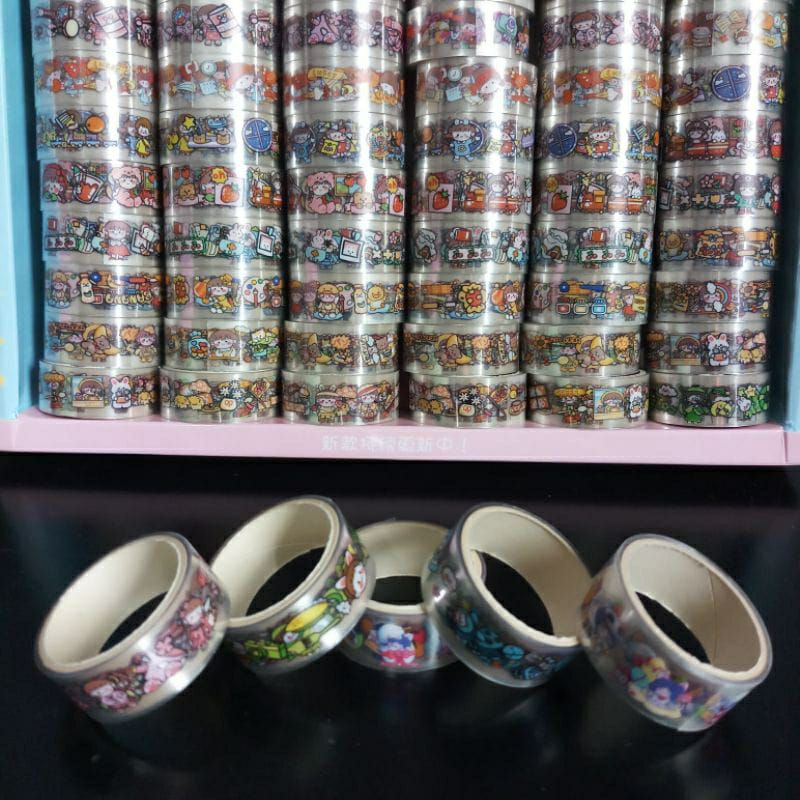 2 pcs stiker roll kartun jurnal korean aesthetic cute kawai