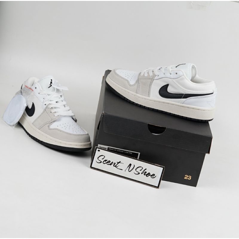 Sepatu Nike Air Jordan 1 Low Astrograbber White Black