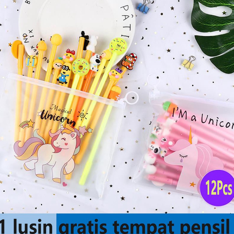 

Kirim Sekarang 7VH8C COD 1 SET PULPEN GEL MOTIF FREE TEMPAT PENSIL TRANSPARAN UNICORN PP28 Q41 ❉Ready