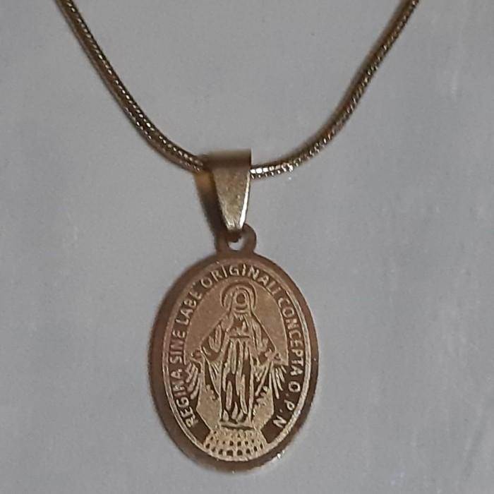 Kalung Medali Wasiat Bunda Maria Titanium Gold