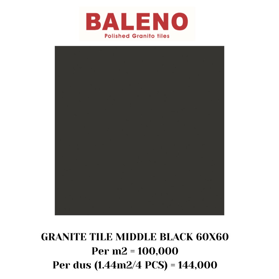 Keramik Granit Granite Tile Lantai Dinding Middle Black 60x60