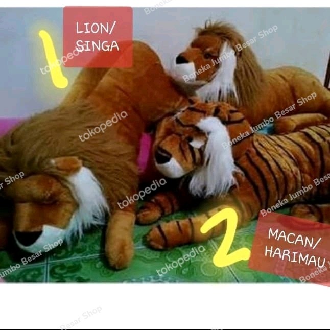 Boneka Singa/ Macan/ Harimau/ Lion Jumbo Besar