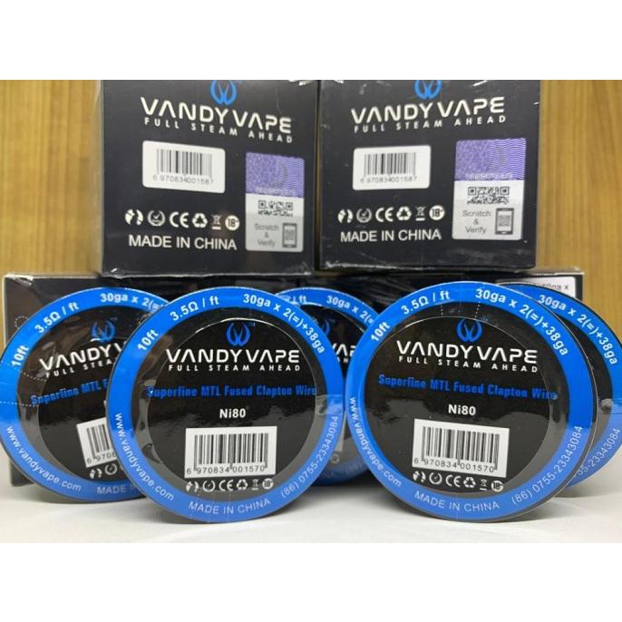 Vandy nichrome Ni80 Superfine EMTL Fused Clapton Alien 30 x 2+38 coil