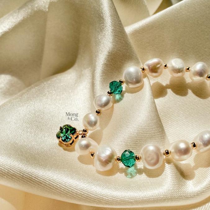 Mong&Co Esmeralda Handmade Pearl Bracelet - Gelang Wanita Mutiara