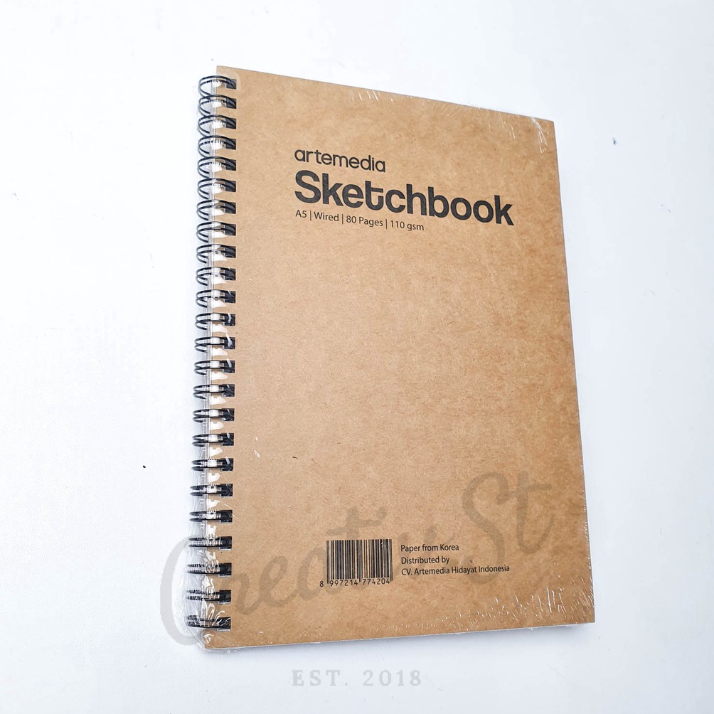 

76 Artemedia Sketchbook A5 80 Lembar 110 GSM Buku Sketsa Gambar Pensil Charcoal Arang Ready Stock