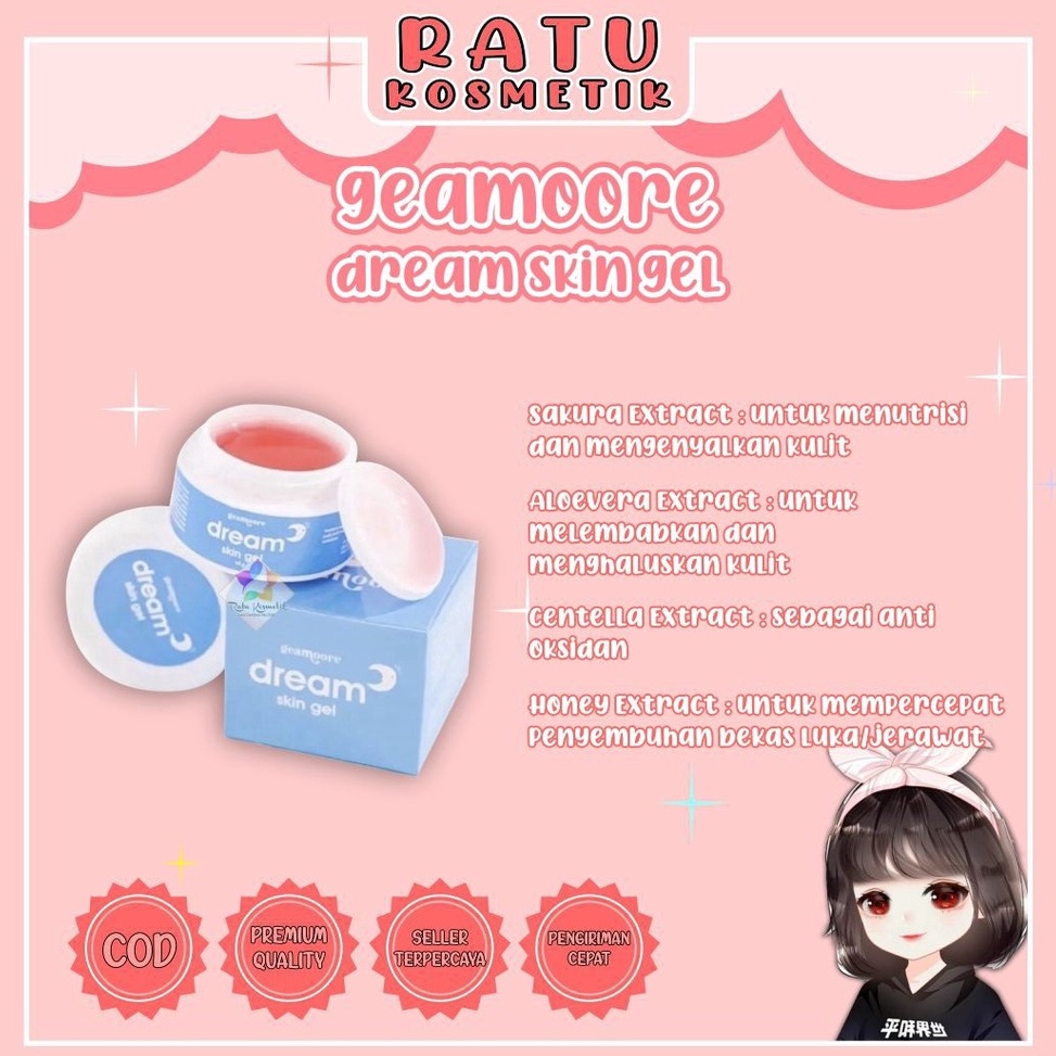 Tren Baru ❤ RATU ❤ Geamoore Dream Skin Gell | Sleeping Mask Red Jelly Glowing & Whitening | Glow Ser