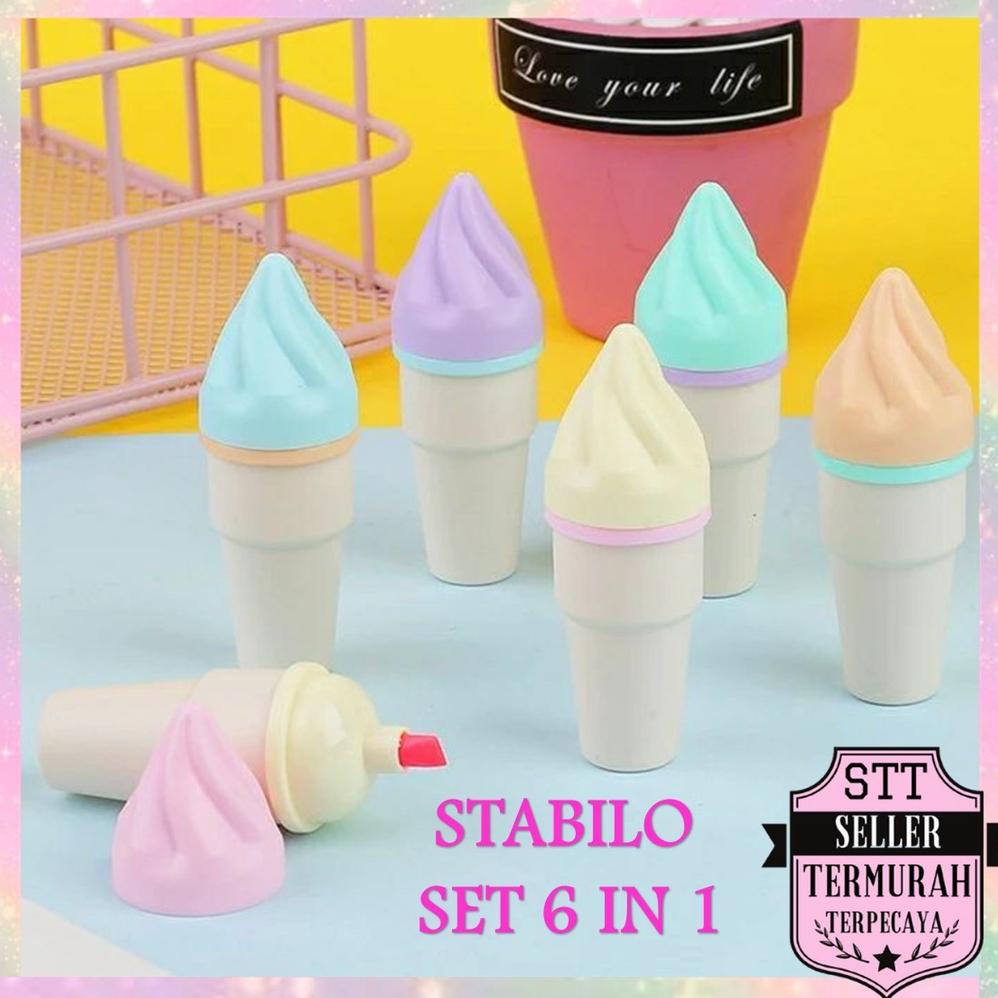 

Terbaik Stt Highlighter Es Krim Cone 1 Set 6 Pcs Free Pouch Highliter Es Krim Cone Stationery Lucu Unik Penanda Buku Warna Warni Kado Viral Termurah
