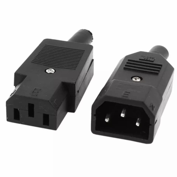 IEC C14 Male to C13 Female Socket Power Connector 1 Set