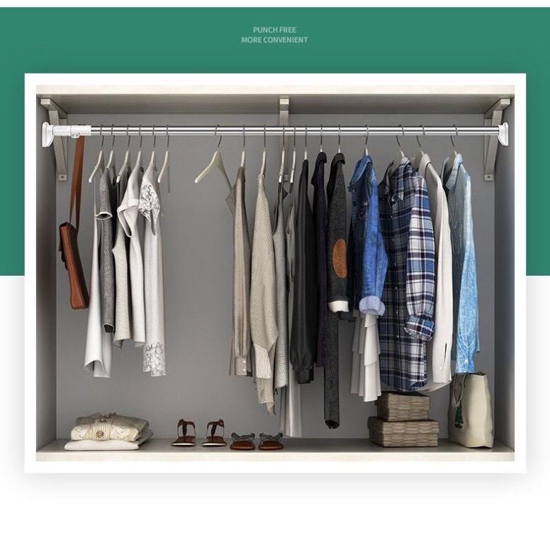 Populer Tiang Gantungan Flexible Tanpa Paku/ Tiang Horden / Tiang Jemuran / Tiang Serbaguna Kamar Ma