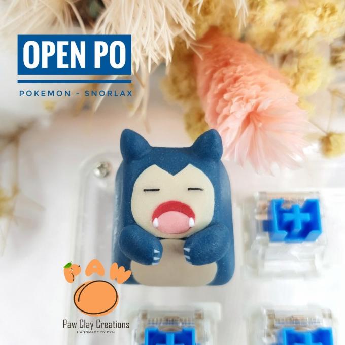 artisan keycaps + keycap snorlax pokemon + mechanical keyboard + lucu