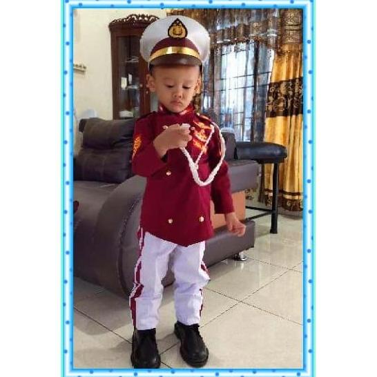 Baju Taruna akpol anak Kostum Taruna Akpol anak warna merah maroon