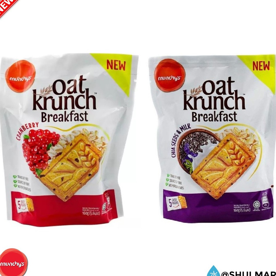 

Super Sale MUNCHYS MUNCHY'S OAT KRUNCH BREAKFAST CRANBERRY / CHIA SEEDS & MILK