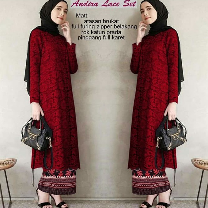 NEW STOCK. Zhalora grosir SETELAN prokebayakinanti /promo brukat 2021 kondangan rinjani rok prisket 