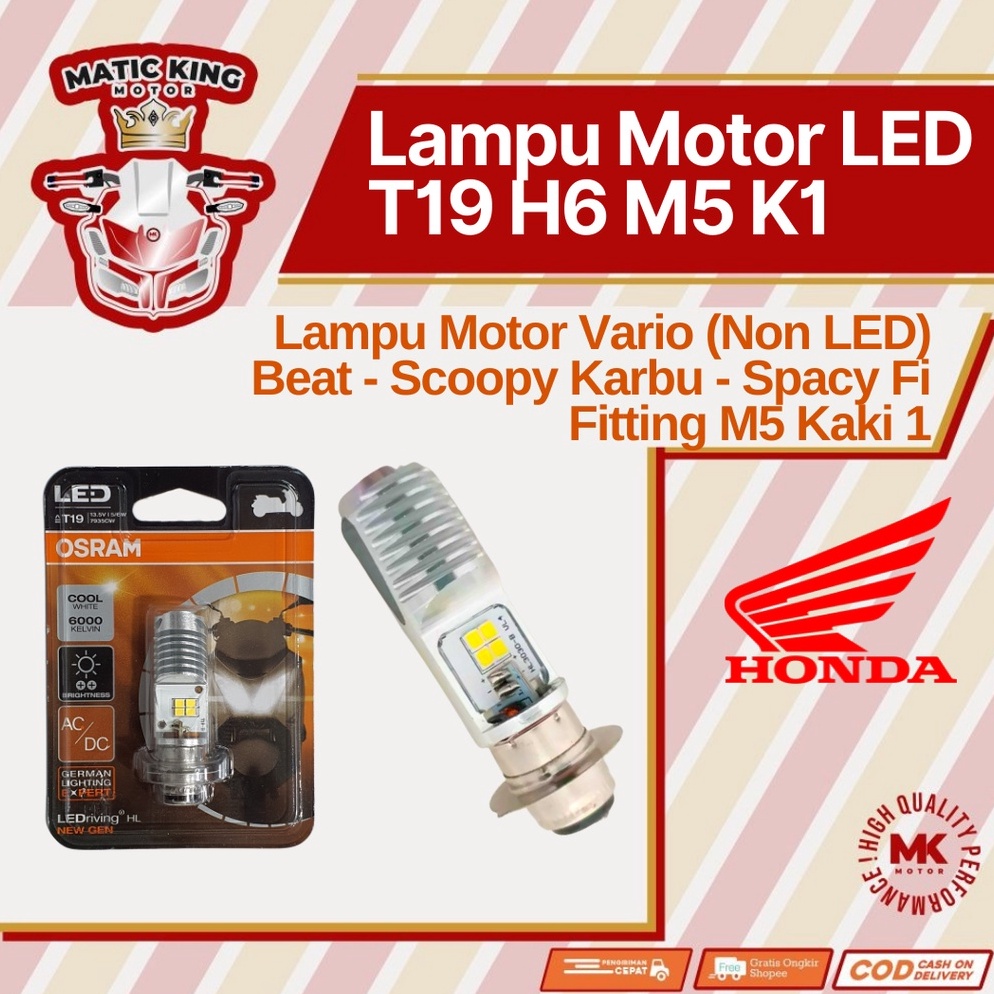 Menarik.. OSRAM Bohlam lampu LED Motor Beat Fi Scoopy Fi Spacy Fi  Mio M3 / Soul