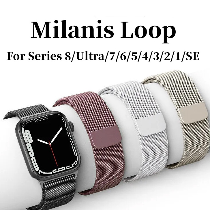 ❉Model Terkini JS0WH Tali✅Stainless Steel Strap Milanese Loop For iWatch Strap 38 40 42 44 45 49mm S