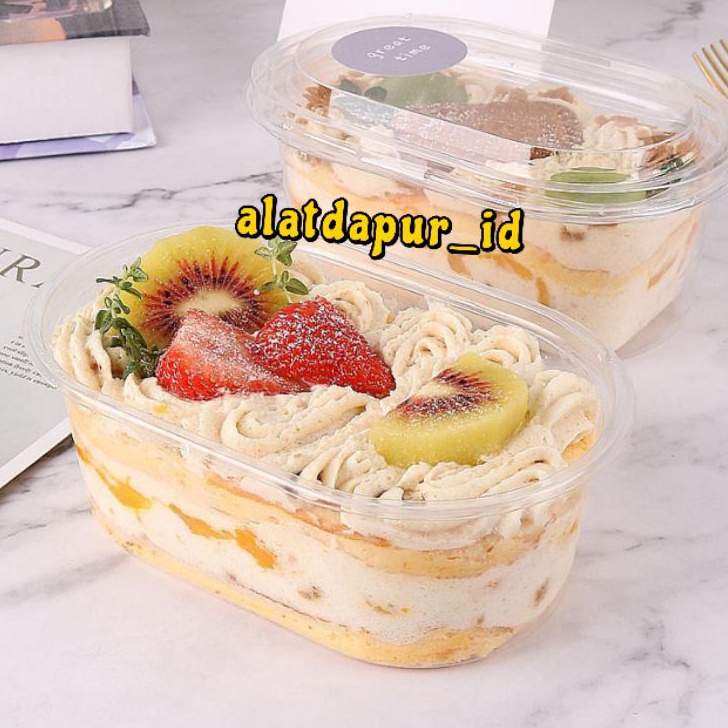 Terkini 10pcs korean dessert box Oval Premium dessert cup tiramisu cup puding cup box mika kue »