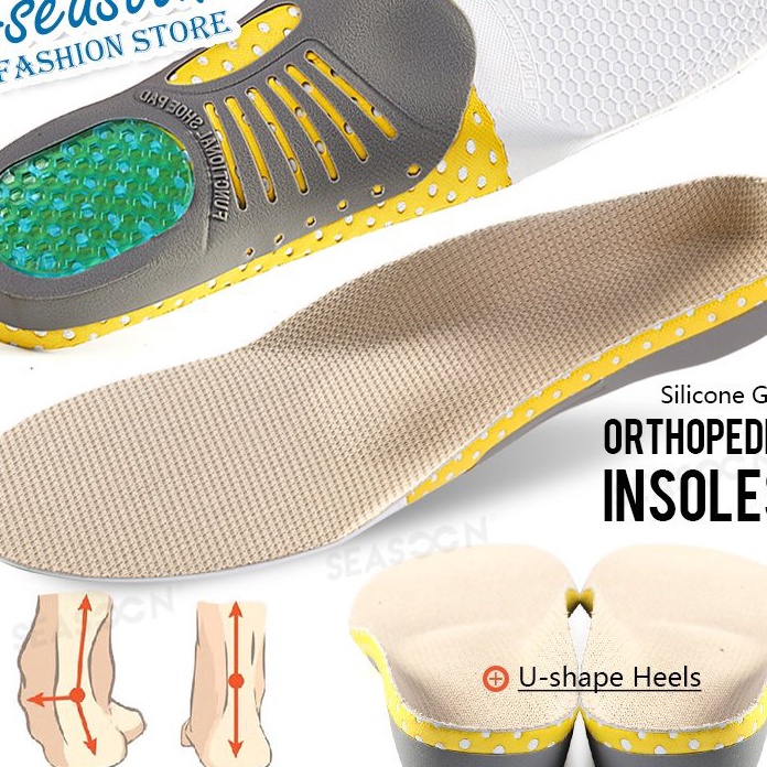 RVQN7767 Terbaru  Premium Orthotic Gel Sol Ortopedi Datar Kaki Kesehatan Sole Pad Untuk Sepatu Inser