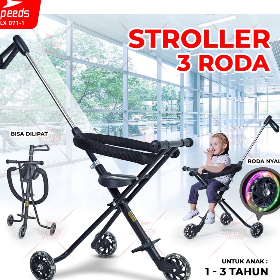 ➺Harga Termurah FYI0J SPEEDS Stroller Bayi Roda 3 Kereta Dorong Bayi Anak Magic Stroller Mikro Trike
