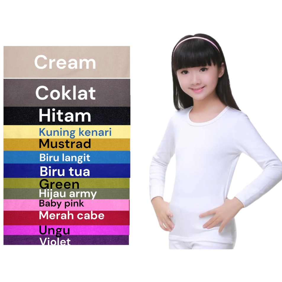 Bagus MANSET ANAK PEREMPUAN USIA 2 - 15 TAHUN / MANSET ANAK LENGAN PANJANG / ATASAN DALAMAN ANAK / K
