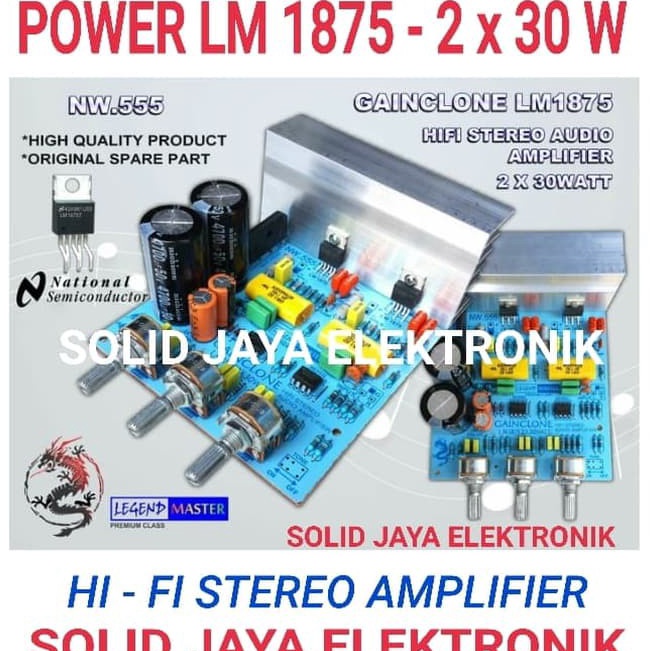 ￣ zQ KIT POWER GAINCLONE NW.555 NW 555 NW555 60W STEREO LM1875 HIFI HI-FI LEGEND MASTER POWER AKTIF 