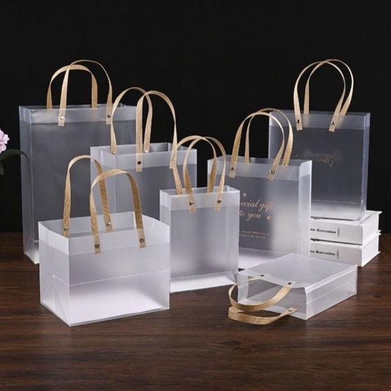 

Trending Goodie Bag Doff Transparan Pvc Tas Kantong Hampers Hand Bag Tali Coklat
