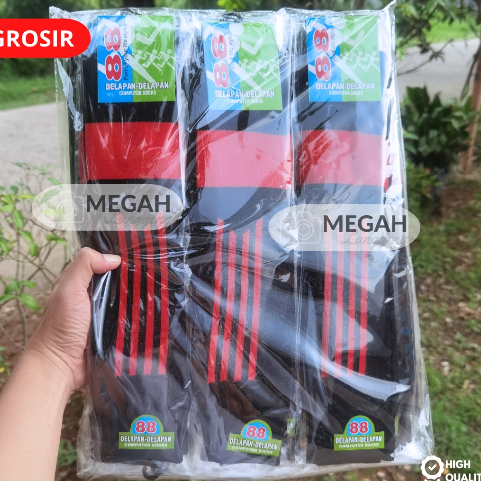 VIRAL 1 LUSIN KAOS KAKI SEPAK BOLA HITAM - KAOS KAKI BOLA - KAOS KAKI PANJANG SEPAK BOLA / FUTSAL / 