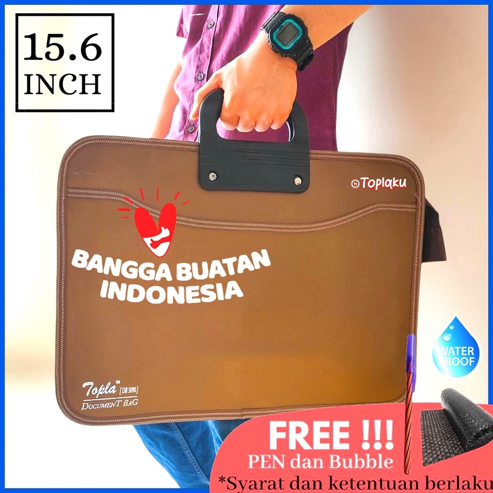 Terlaris.. TOPLA Tas Berkas Dokumen File Besar Anti Air Resleting 15.6 Inch Document Bag Tenteng Jin