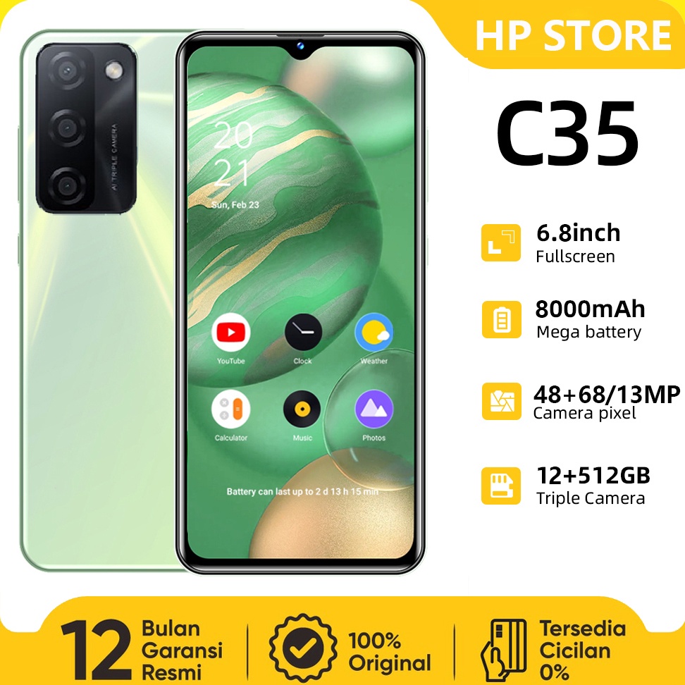 Diskon☒hp terbaru Samsung C35 Smartphone 6.8 inch Handphone baru Ram 12GB/512GB hp original android 4G/5G LTE hp Gaming Garansi 1 tahun hp terbaru 2023・