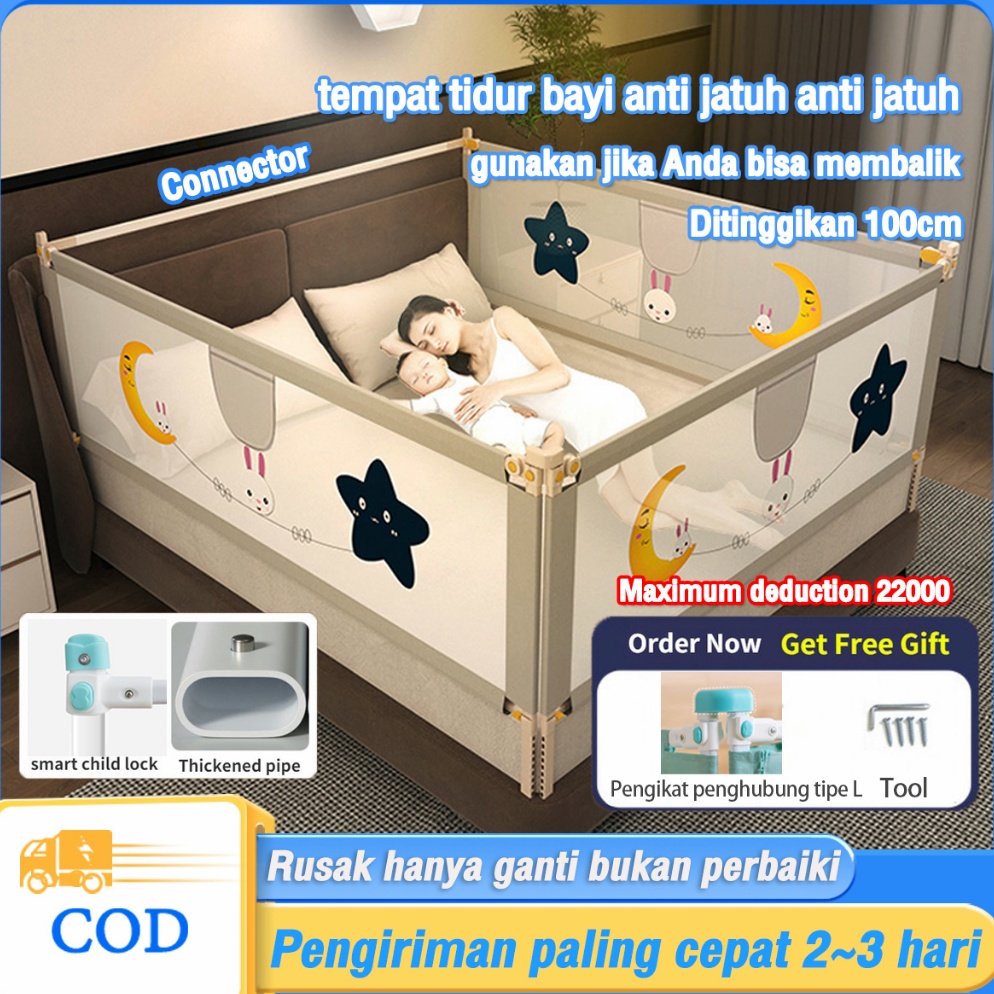 PALING DICARI. Tinggi 100cm✔️ Baby bedrail Baby Bed Guard Pagar tempat tidur bayi Baby Bedrail Ranja
