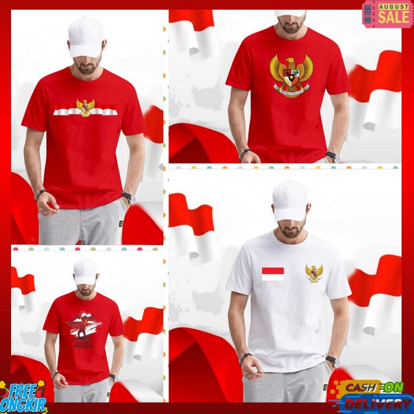 Baju Agustusan 2023 Dewasa Wanita Pria Tujuh Belasan Kaos Hut Ri Ke 78 Lengan Panjang Merah Putih Ka