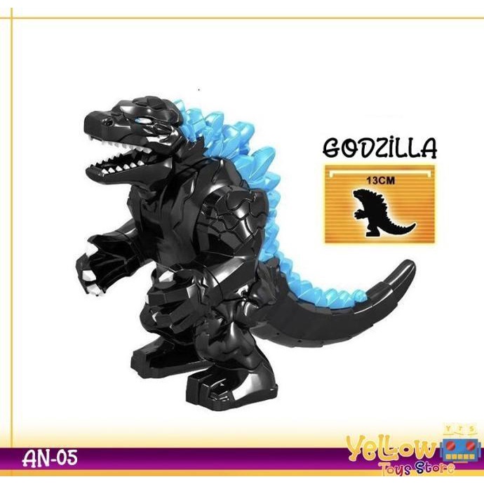 BLACK GODZILLA MONSTER LEGO BRICK MINIFIGURE -AN05