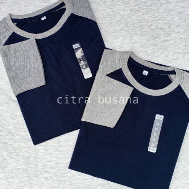 HARGA TERMURAAH. KAOS RAGLAN COMBET NAVY - ABU MISTY LENGAN 3/4 dan PANJANG