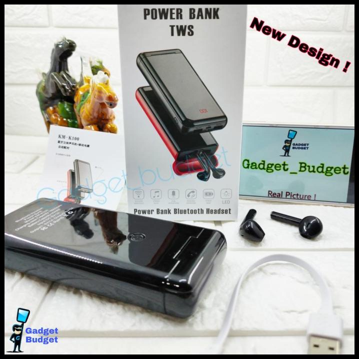 Terlaris Headset Bluetooth Tws With Powerbank 10000Mah Led Display Hf Stereo