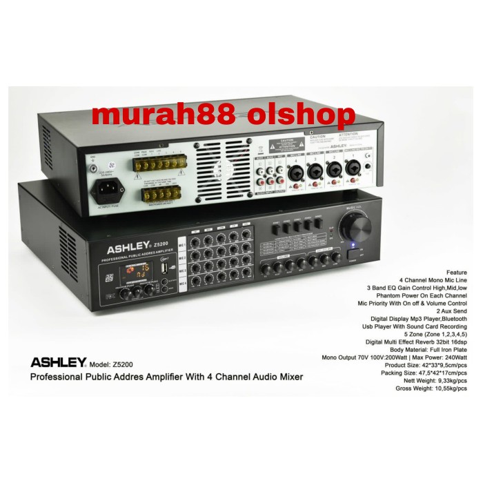 AMPLI TOA MERK ASHLEY 240WATT