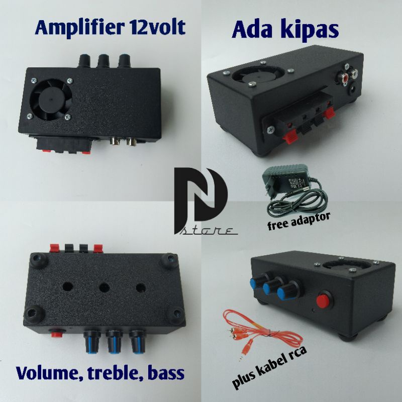 Amplifier mini 12volt kipas adaptor