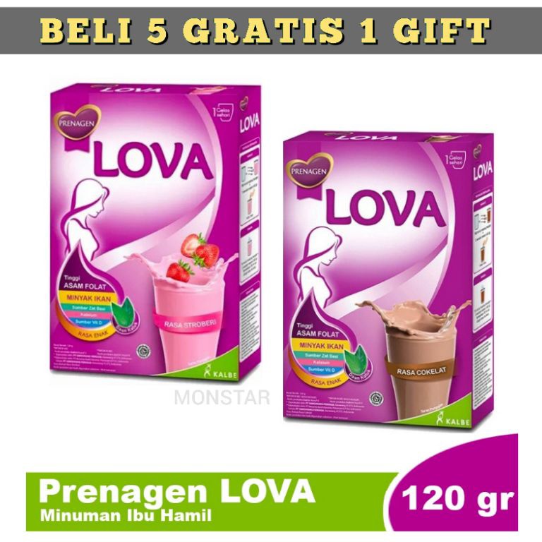 Serba Murah** PRENAGEN LOVA Lovamil susu Hamil dan menyusui 120 gram Prenagen Lova Coklat Strawberry