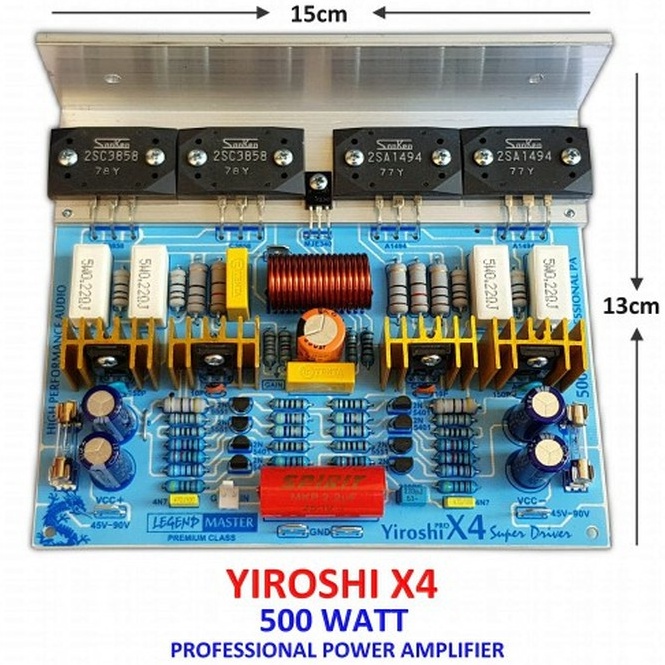 CHEKOUT. KIT POWER YIROSHI X4 500W MONO AMPLIFIER X 4 X-4 PLUS TR SANKEN ASLI 2SA1494 2SC3858 MONO A