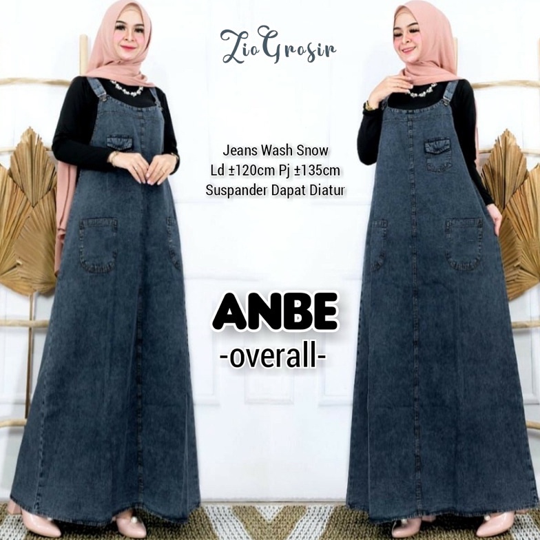 ❈ Anbe Overal Overall Rok Kodok Jeans Denim Fashion Pakaian Wanita Jumbo Big Size 91