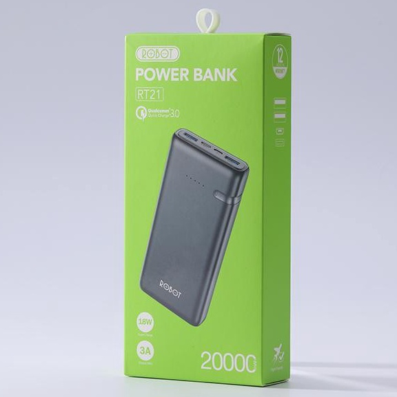 STOK TERBARU. POWERBANK ROBOT ( RT21 20000mah )  RT100Q  RT130  RT170  RT180 10000mah DUAL INPUT PLU