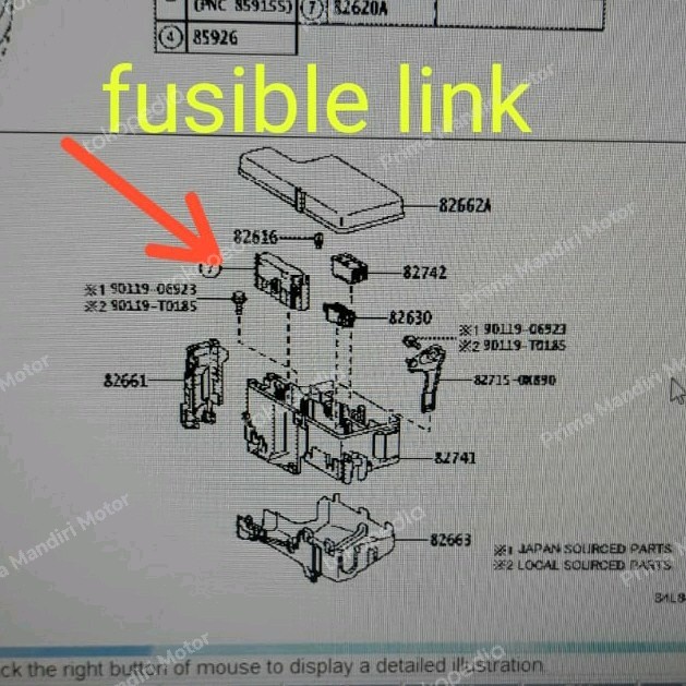 Fuse Link Fusible Link Skring Pusat Innova Fortuner Hilux Diesel Ori Kode Br08