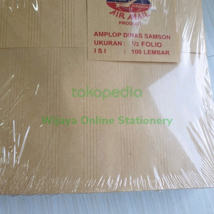 

Amplop Coklat Samson Salur Airmail 1/2 Folio (Pak)