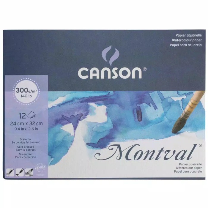 

Buku Sketsa Canson Montval Size A4 12 Lembar 300Gsm Watercolour R