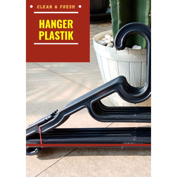 X5Q [LUSINAN] HANGER PLASTIK HITAM LAUNDRY LUSINAN, HANGER LAUNDRY NAG